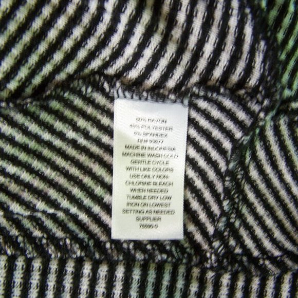 a.n.a A New Approach Shirt Top XL Stretch Black White Stripe Drop Shoulder Flowy - Picture 9 of 9